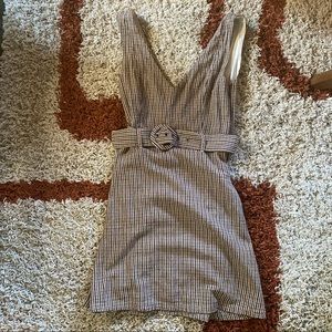 American Eagle Plaid Belted Mini Dress Size S